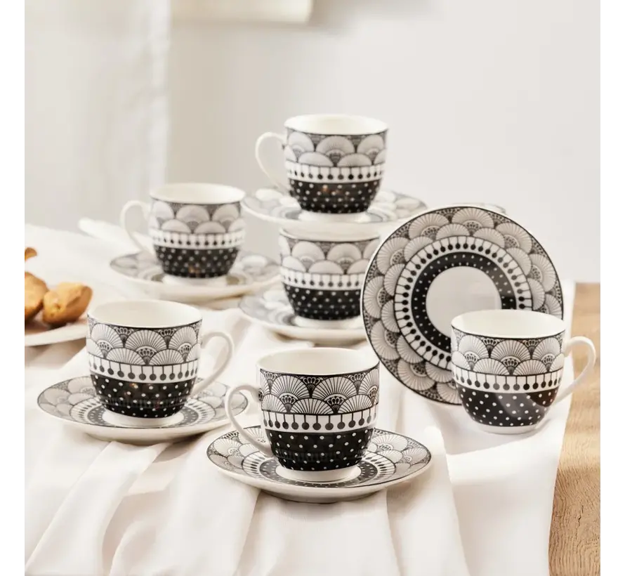 Karaca Aysel Coffee Cup Set, 6 Persons, 85 ml