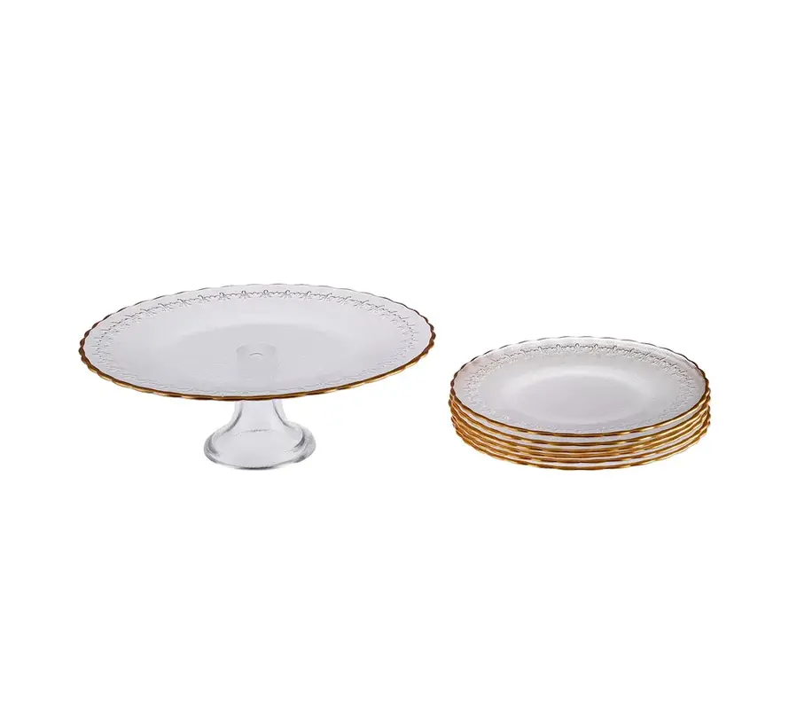 Karaca Firenze Gold 7-teiliges Dessert-Set