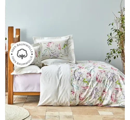 KARACA HOME Karaca Home Melosa Rosa 100% Baumwolle Doppel Bettbezug Set