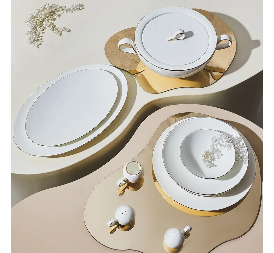 Karaca Fine Pearl Extra Chanak 62 Pieces Dinnerware Set for 12 Persons