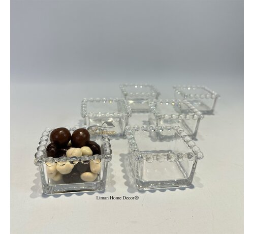 Miny Glazen Dessertkom 7x7x4 Cm 6 Delig