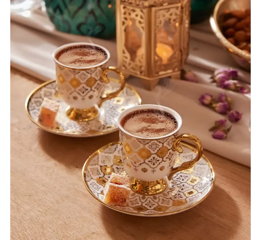 Karaca Afife Coffee Cup Set, 2 Persons, 90 ml