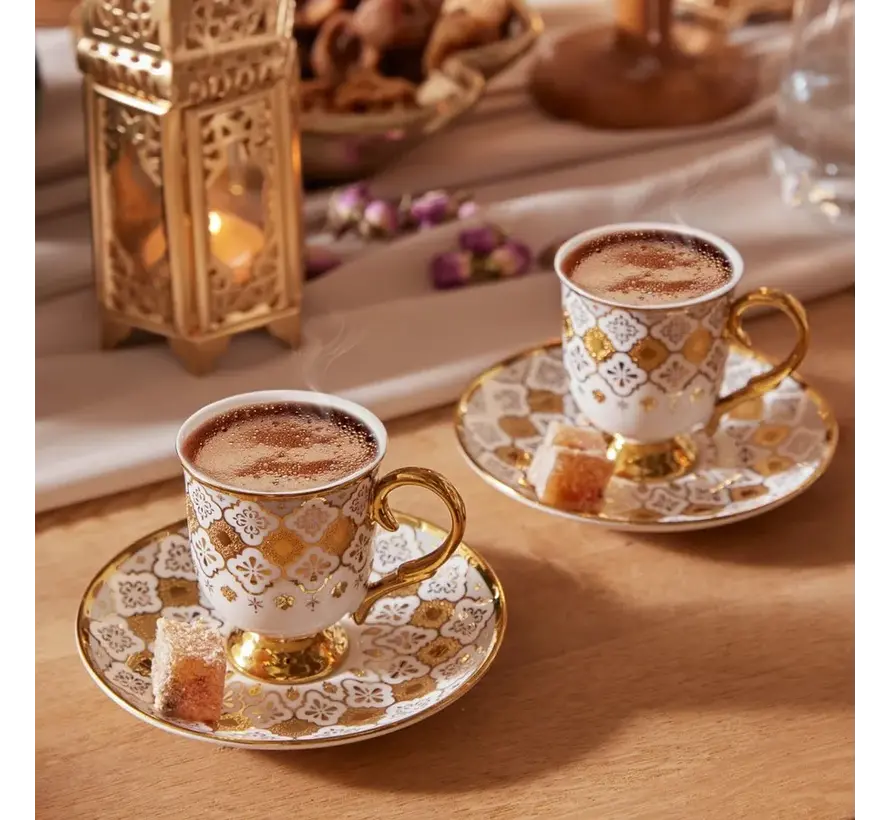 Karaca Afife Coffee Cup Set, 2 Persons, 90 ml