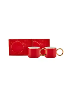 KARACA Karaca Soho Coffee Cup Set, 2 Person, 80 ml, Red