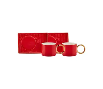 KARACA Karaca Soho Coffee Cup Set, 2 Person, 80 ml, Red