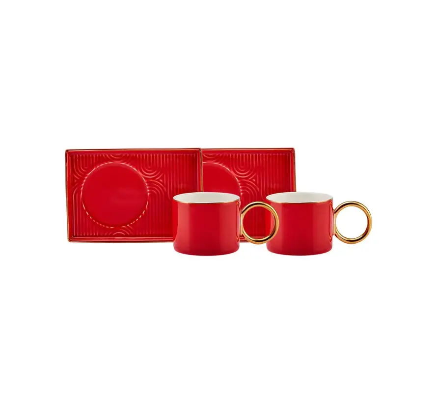 Karaca Soho Espressoset 4 Delig | 2 Persoons 80 ml