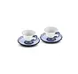 Karaca Samo 2 Person Dark Blue Coffee Cup Set with Acrylic Saucer 90 ml