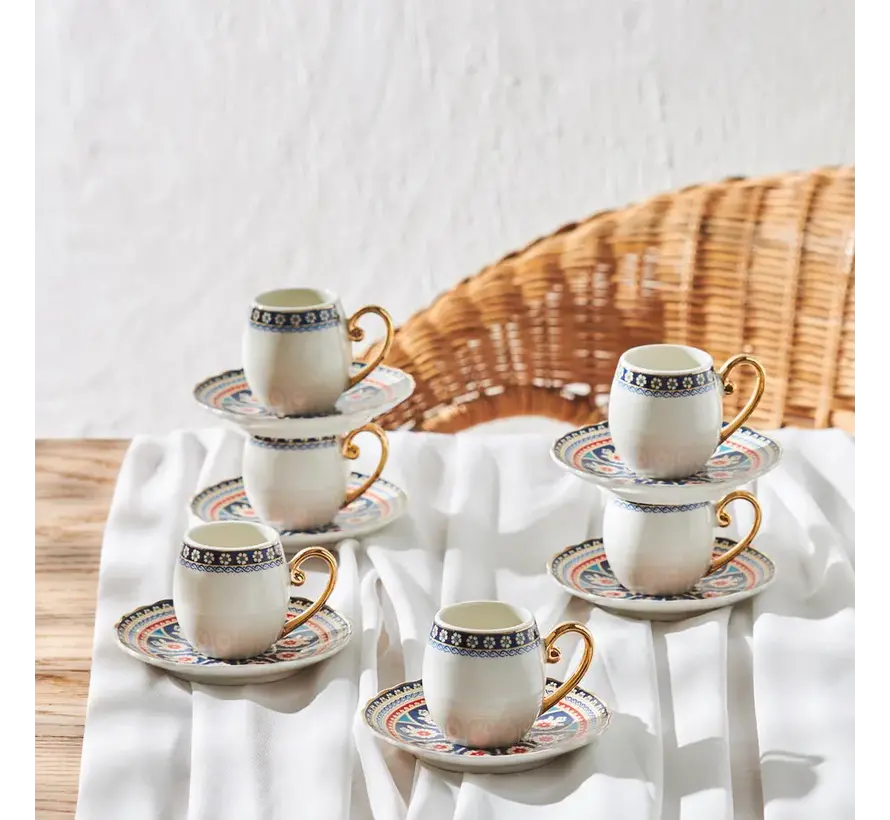 Karaca Willow Coffee Cup Set ,6 Person,90 ml