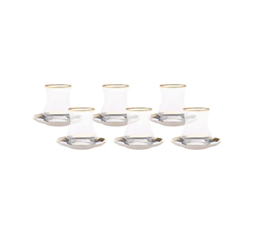 Karaca Pera Gold 18 Piece Tea Set