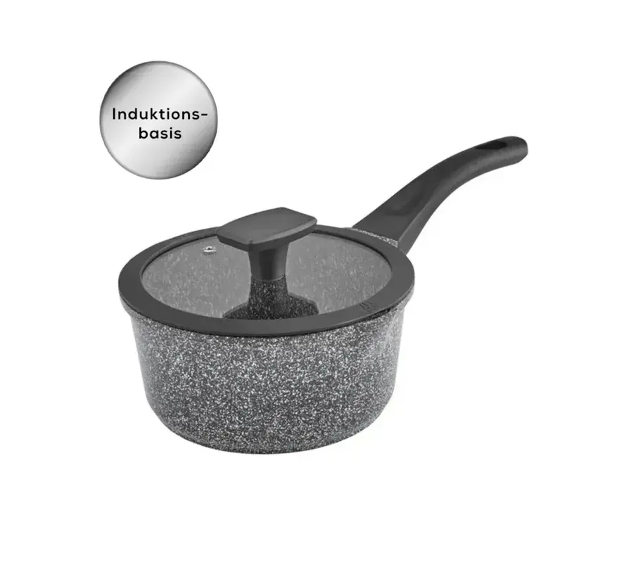 Karaca Serra Biogranite Grey Sauce Pan with Lid 18cm