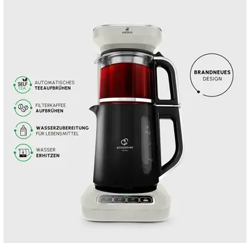 KARACA Karaca Çaysever Robotea Pro 4 in 1 Konuşan Otomatik Çay Makinesi Su Isıtıcı ve Filtre Kahve Demleme Makinesi 2500W Starlight