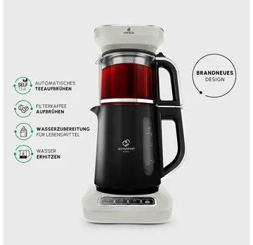 KARACA Karaca Caysever Robotea Pro 4 in 1 Talking Automatic Tea Maker Kettle and Filter Coffee Maker 2500W Starlight