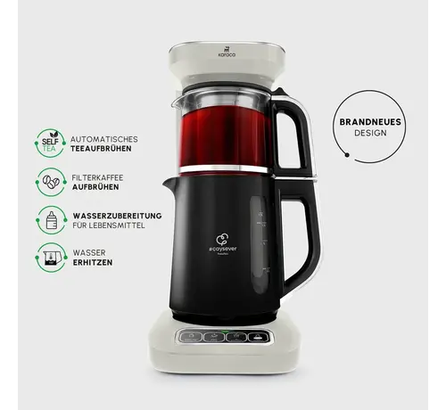 KARACA Karaca Çaysever Robotea Pro 4 in 1 Konuşan Otomatik Çay Makinesi Su Isıtıcı ve Filtre Kahve Demleme Makinesi 2500W Starlight