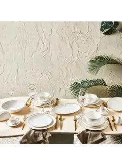 KARACA Karaca Epsilon  76 Pieces New Bone Dinnerware Set for 12 Persons gold