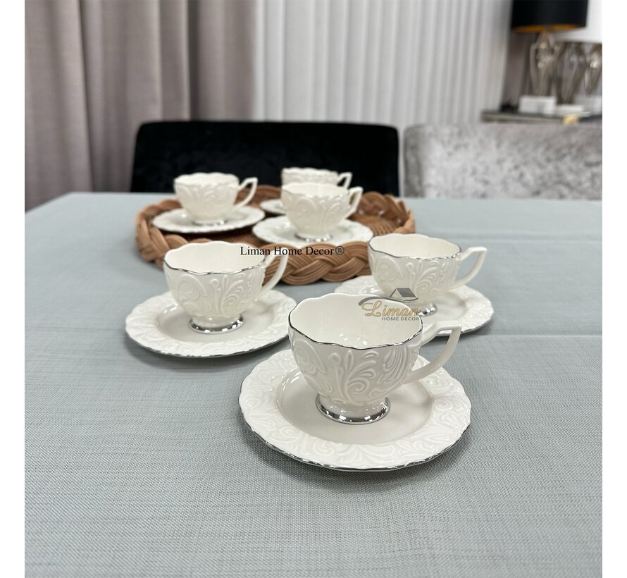 Set 6 tasses expresso Bistrot déco vintage Antic Line [SEB12952]