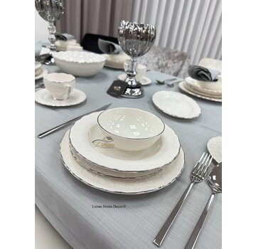 IPEK Ipek Porcelain 6-Person | 26-Piece Silver Dinnerware Set