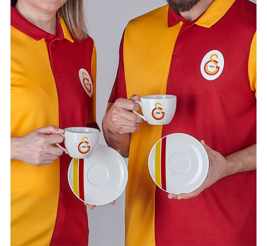 Neva Galatasaray Lisanslı Çizgili 2'li Çay Fincan Takımı