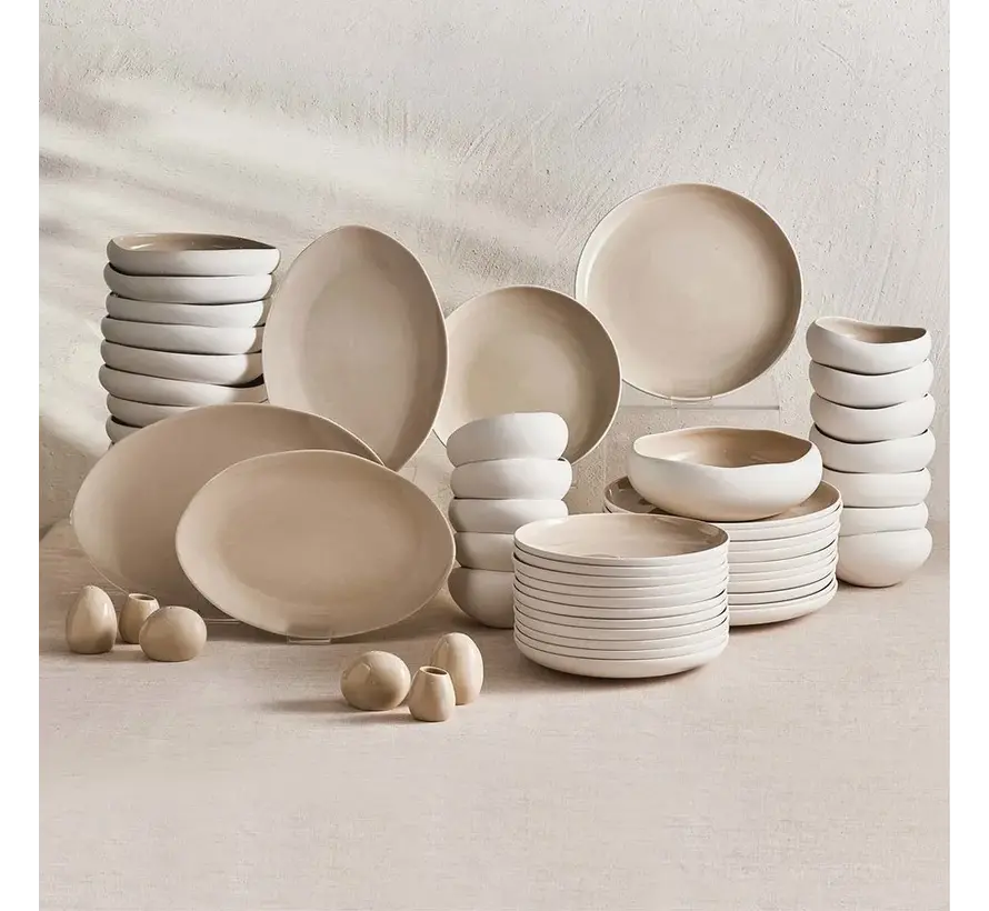 Karaca Streamline Cupid Stoneware Dinnerware Set,12 Person, 59 Piece