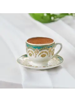 KARACA Karaca Zen Green Coffee Cup Set for 6 Person, 90 ml