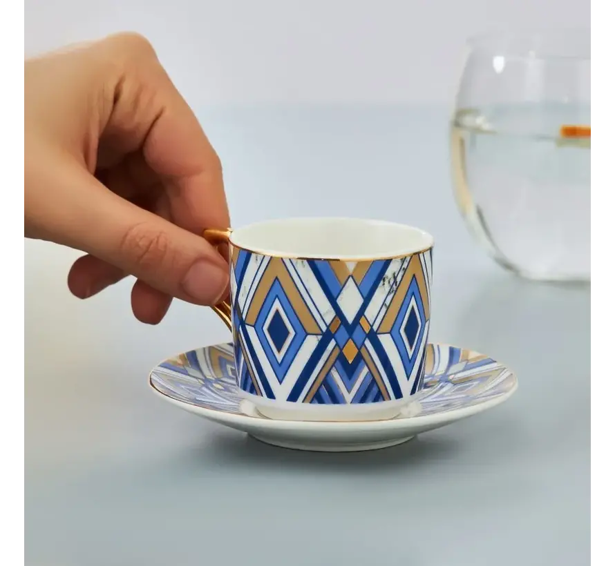 Karaca Bergama 6 Person Coffee Cup Set, 100 ml