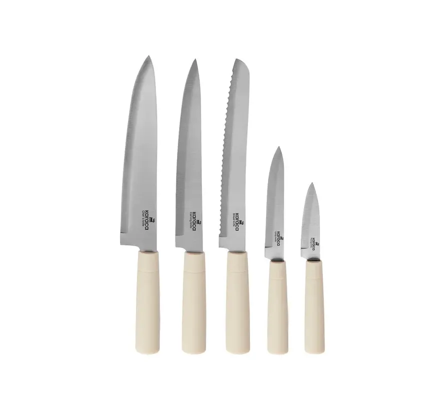 Karaca Viego 6 Piece Knife Set Cream