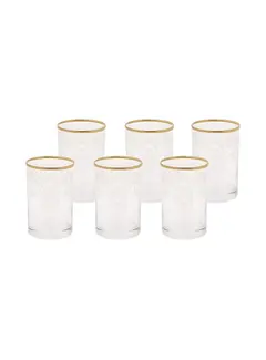 Karaca Beril 6 St. Kaffee Seite Wasserglas Gold