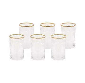 Karaca Beril 6 Pcs Coffee Side Water Glass Gold