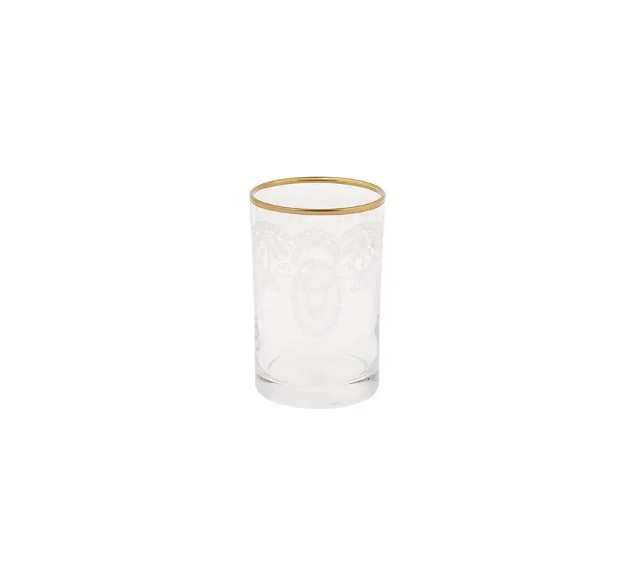 Karaca Beril 6 St. Kaffee Seite Wasserglas Gold