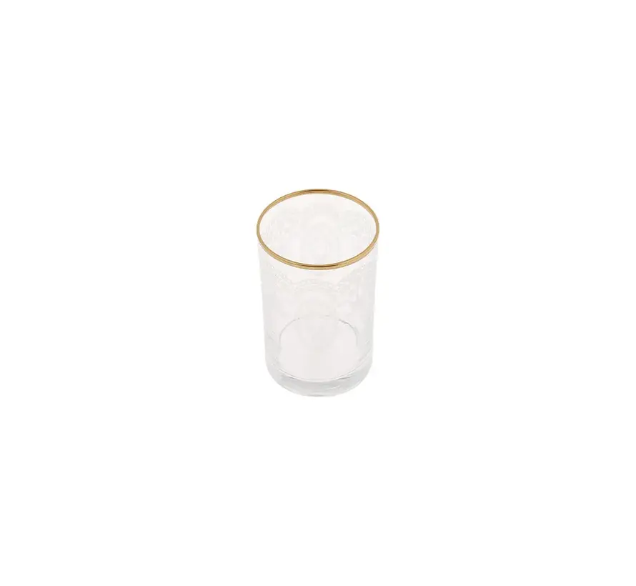 Karaca Beril 6 St. Kaffee Seite Wasserglas Gold