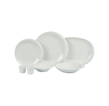 BRICARD PORCELAIN Bricard Porselen Clichy 6-Kisilik | 27-parça Yemek Takımı Beyaz