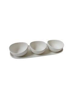 BRICARD PORCELAIN BRICARD COLMAR SCHALENSET | MAT - WIT 4-DELIG