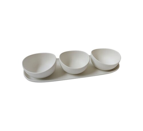 BRICARD PORCELAIN BRICARD COLMAR SCHALENSET | MAT - WIT 4-DELIG