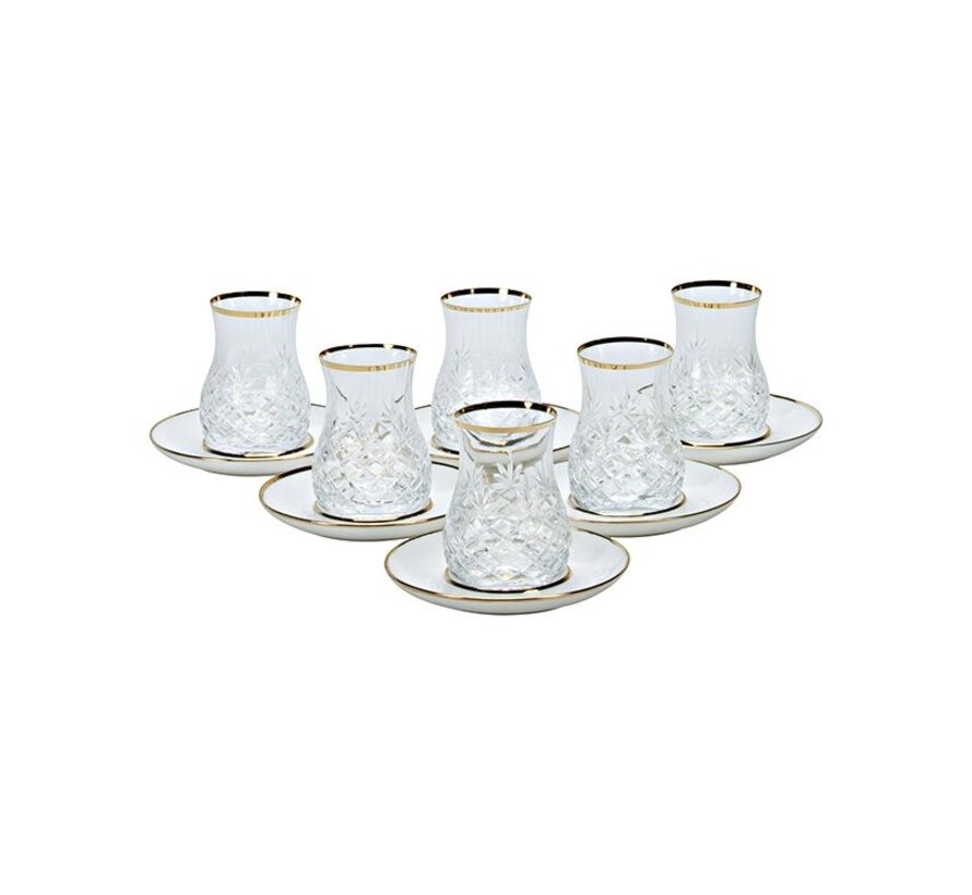 Glazze Magnolia Gold Theeset 12 Delig | 6 Persoons