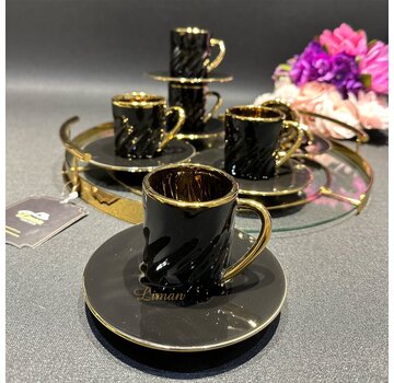 ACR ACR Honeymoon Espressoset 12 Delig | 6 Persoons Zwart