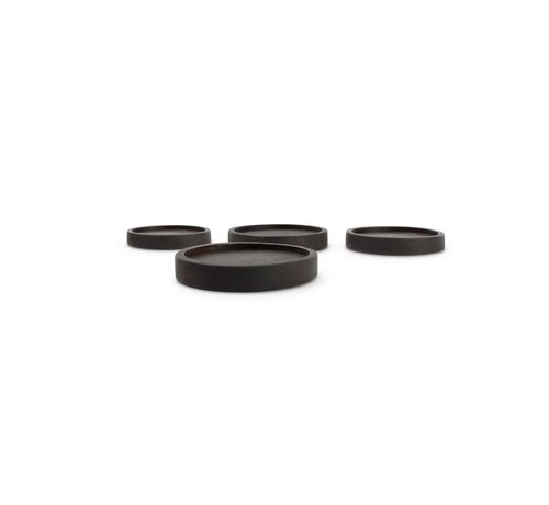 S|P Collection Coaster wood black Rural - set/4