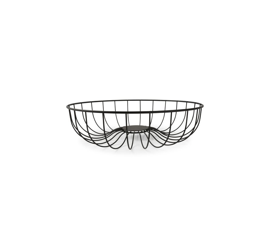 Wire basket 35xH9cm black Octo