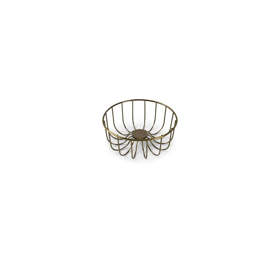 Wire basket 16xH7cm gold/black Octo