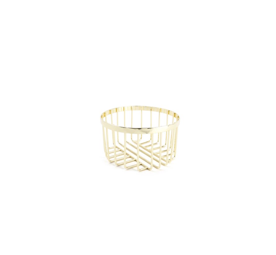 Wire basket 15xH8cm gold Mazy