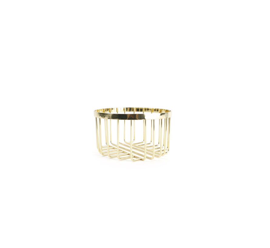 Wire basket 15xH8cm gold Mazy