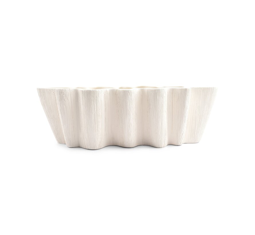 Decorative dish 43,5x19xH13,5cm beige Vico