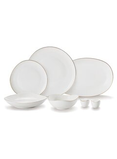 BRICARD PORCELAIN Bricard Porselen Melun 6-Kisilik | 27-parça Yemek Takımı Gold