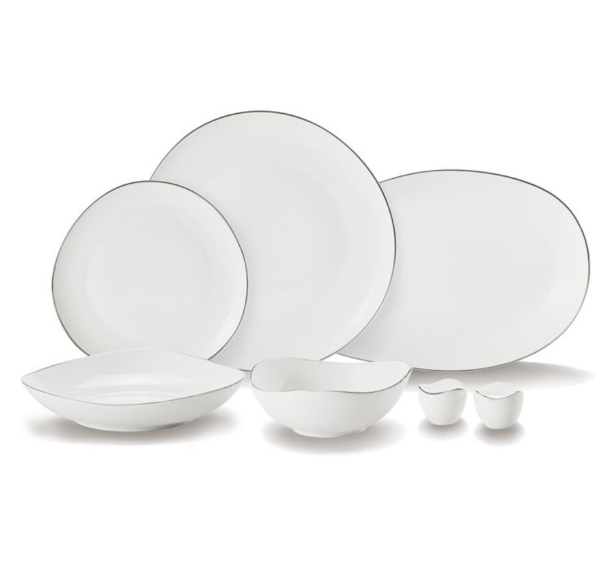 Bricard Porcelain Melun 6-Persoons | 27-Delig Serviesset Zilver