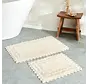 Karaca Frame Bath Mat Set, Cotton, Beige, 50x40-50x80 cm