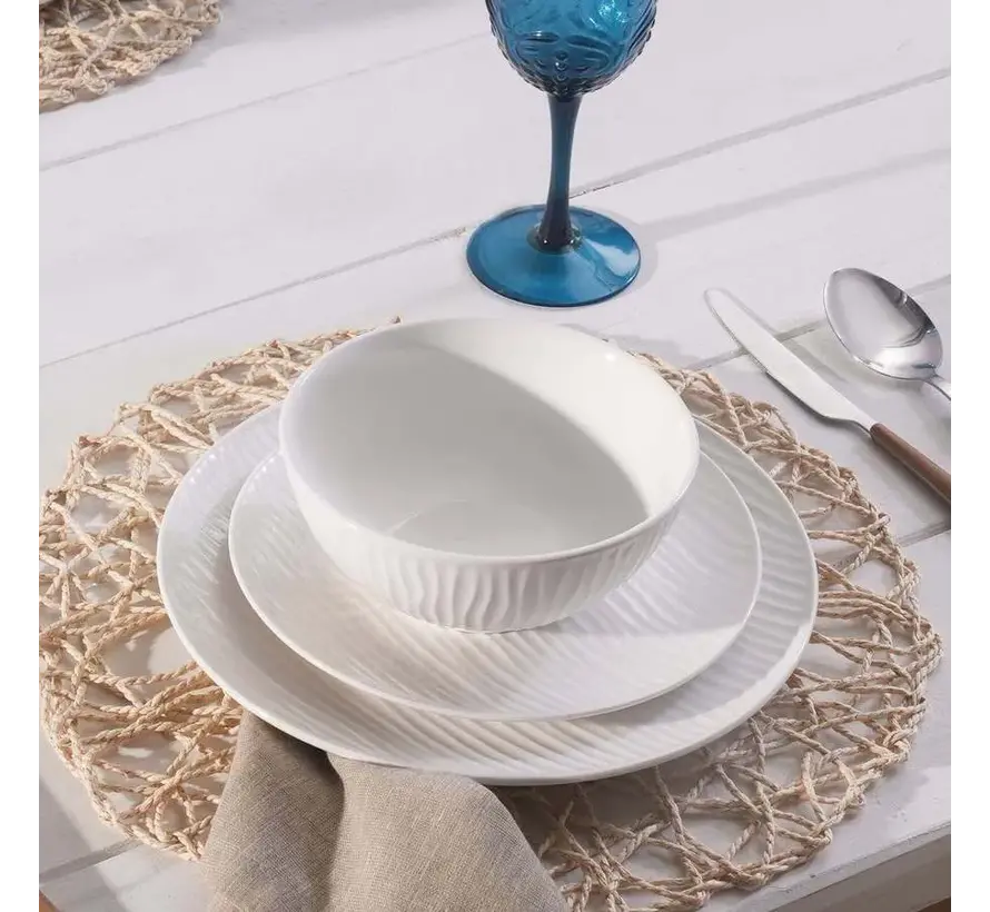 Karaca Ripple for 6 Person Dinnerware Set, 24 Piece