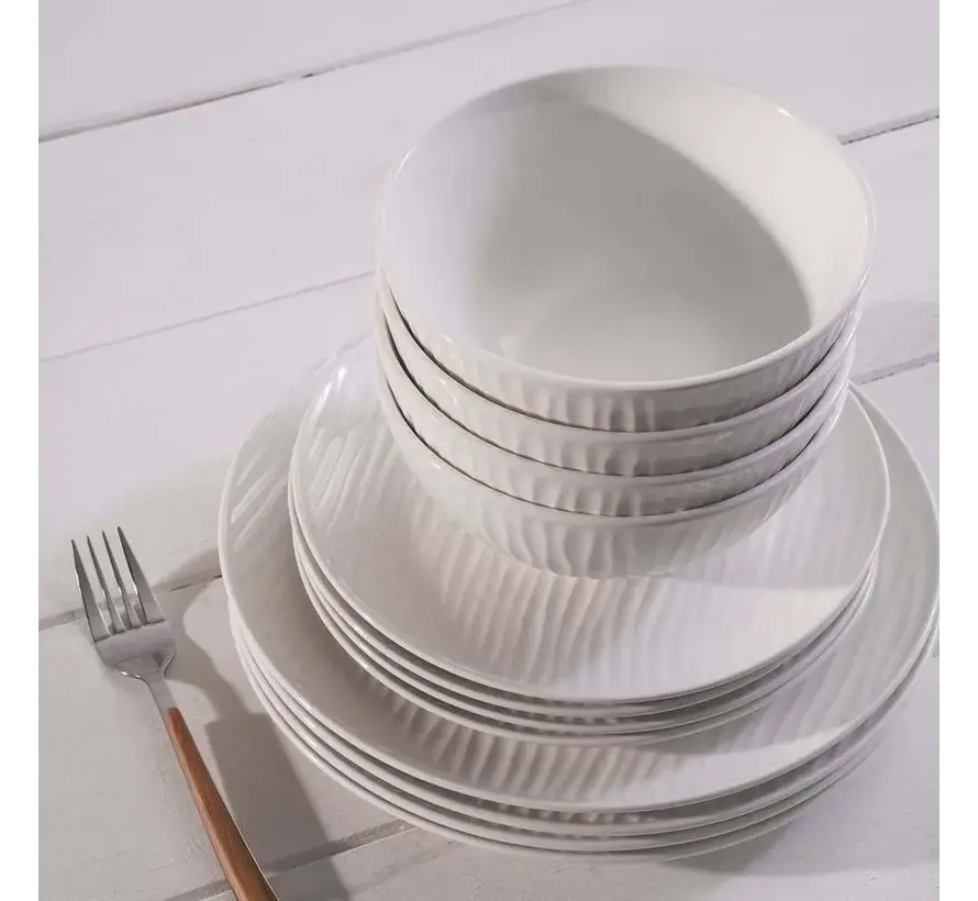 Karaca Ripple for 6 Person Dinnerware Set, 24 Piece