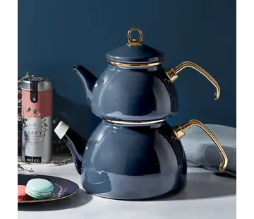 KARACA Karaca Retro Enamel Teapot, Dark Grey