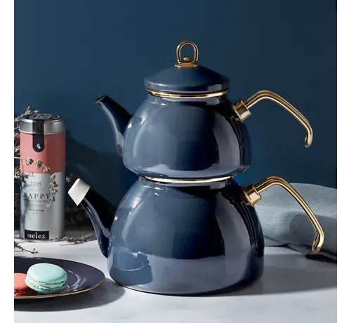 KARACA Karaca Retro Enamel Teapot, Dark Grey