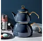 Karaca Retro Enamel Teapot, Dark Grey