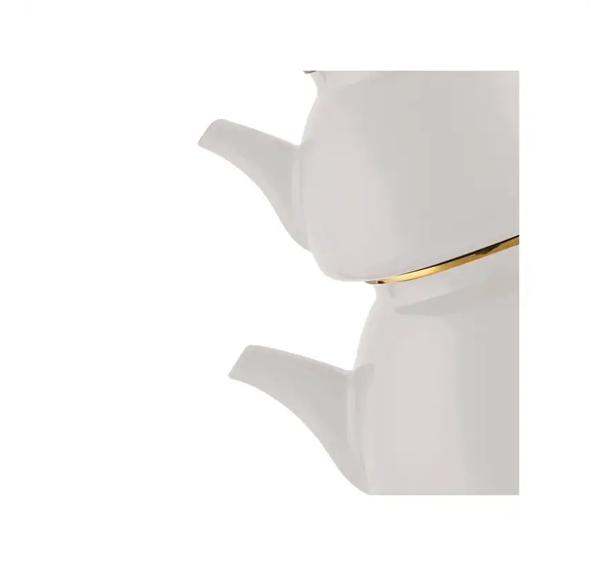 Karaca Retro Enamel Teapot, Cream