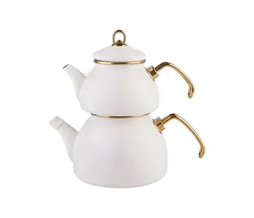 KARACA Karaca Retro Enamel Teapot, Cream